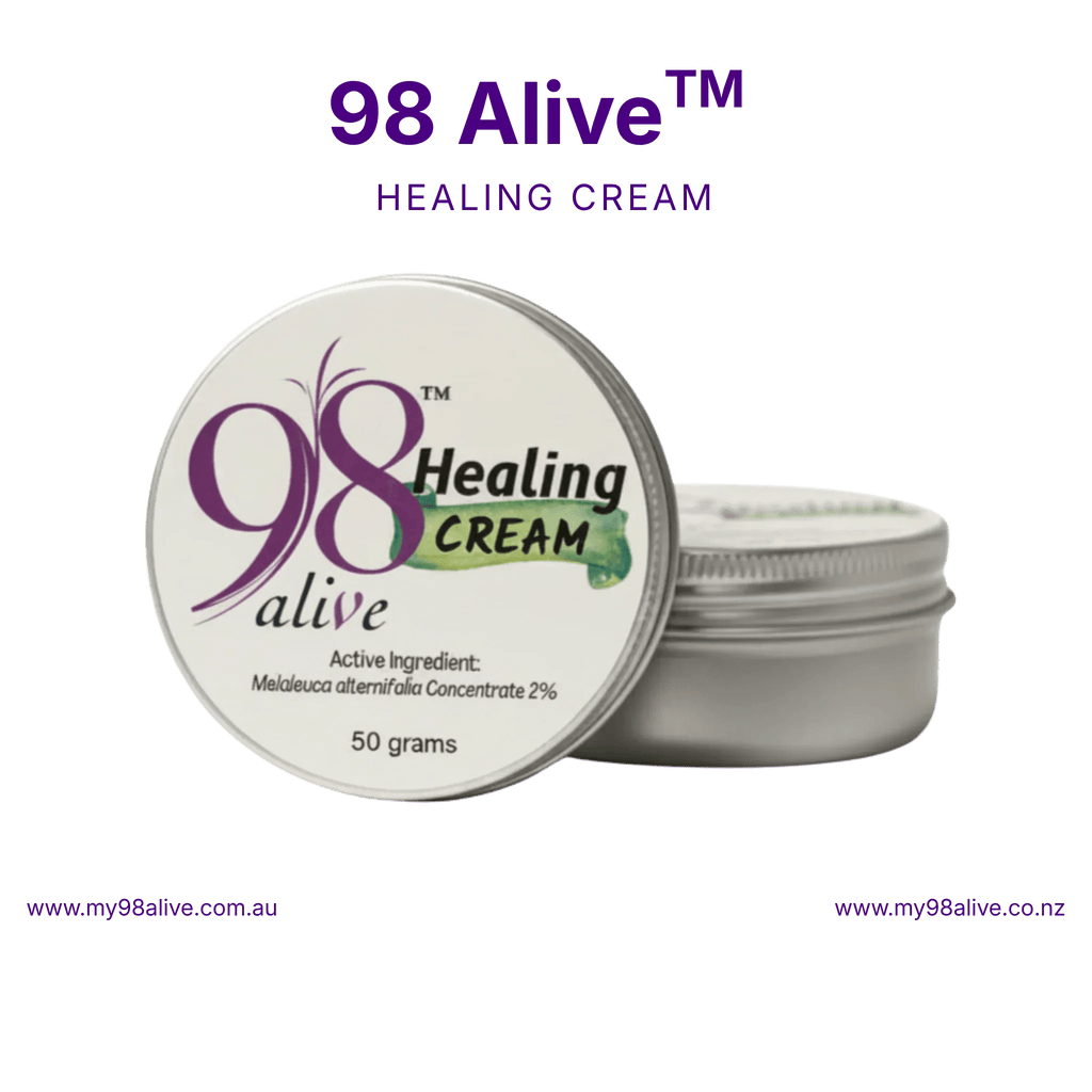 98 Alive Healing Cream container on a solid background