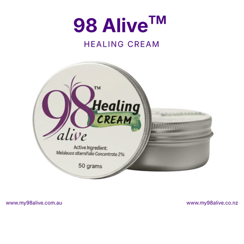 98 Alive Healing Cream container on a solid background