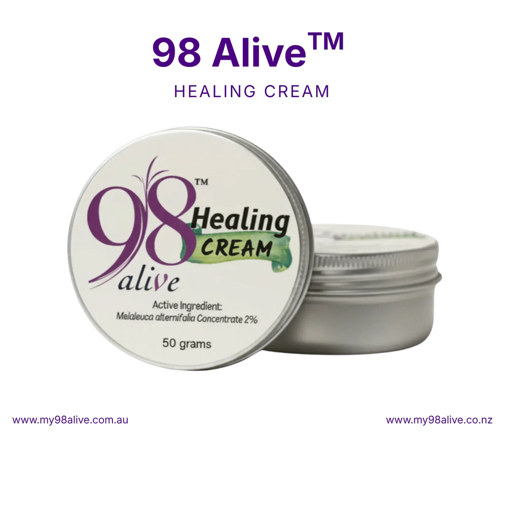 98 Alive Healing Cream container on a solid background