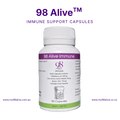 98 Alive immune support capsules bottle on a white background