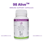 98 Alive immune support capsules bottle on a white background